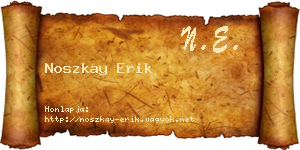 Noszkay Erik névjegykártya